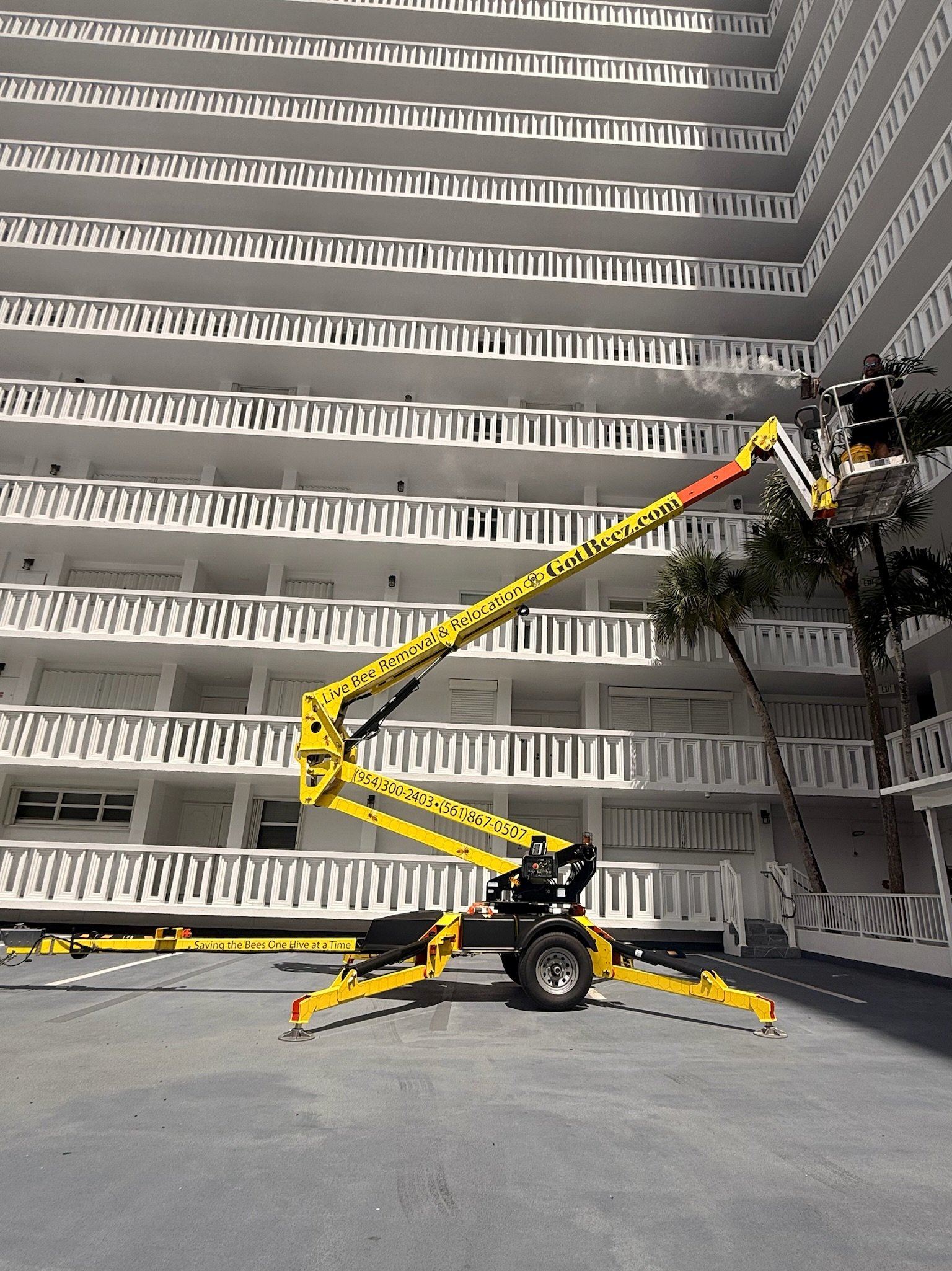 Apartment and HOA bee removal with lift access